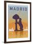 Madrid Vintage Poster-paulrommer-Framed Art Print