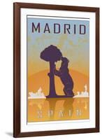 Madrid Vintage Poster-paulrommer-Framed Art Print