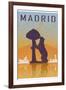 Madrid Vintage Poster-paulrommer-Framed Art Print