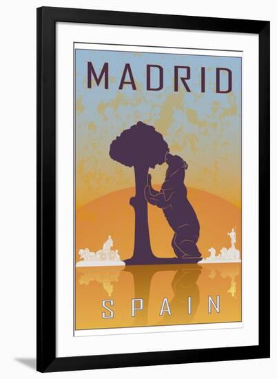 Madrid Vintage Poster-paulrommer-Framed Art Print