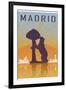 Madrid Vintage Poster-paulrommer-Framed Art Print