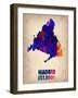 Madrid Watercolor Map-NaxArt-Framed Art Print