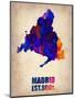 Madrid Watercolor Map-NaxArt-Mounted Art Print