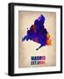 Madrid Watercolor Map-NaxArt-Framed Art Print