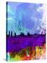 Madrid Watercolor Skyline-NaxArt-Stretched Canvas