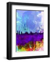 Madrid Watercolor Skyline-NaxArt-Framed Art Print