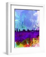 Madrid Watercolor Skyline-NaxArt-Framed Art Print