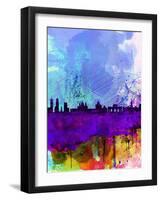 Madrid Watercolor Skyline-NaxArt-Framed Art Print