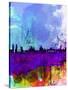 Madrid Watercolor Skyline-NaxArt-Stretched Canvas