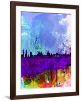 Madrid Watercolor Skyline-NaxArt-Framed Art Print