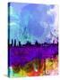 Madrid Watercolor Skyline-NaxArt-Stretched Canvas