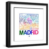 Madrid Watercolor Street Map-NaxArt-Framed Art Print