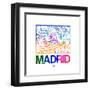 Madrid Watercolor Street Map-NaxArt-Framed Art Print