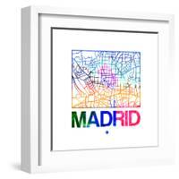 Madrid Watercolor Street Map-NaxArt-Framed Art Print