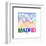 Madrid Watercolor Street Map-NaxArt-Framed Art Print