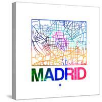 Madrid Watercolor Street Map-NaxArt-Stretched Canvas