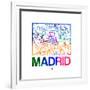 Madrid Watercolor Street Map-NaxArt-Framed Premium Giclee Print