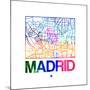 Madrid Watercolor Street Map-NaxArt-Mounted Premium Giclee Print