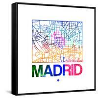 Madrid Watercolor Street Map-NaxArt-Framed Stretched Canvas