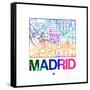 Madrid Watercolor Street Map-NaxArt-Framed Stretched Canvas