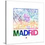 Madrid Watercolor Street Map-NaxArt-Stretched Canvas