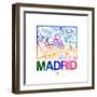 Madrid Watercolor Street Map-NaxArt-Framed Premium Giclee Print