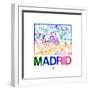 Madrid Watercolor Street Map-NaxArt-Framed Premium Giclee Print