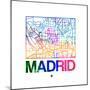 Madrid Watercolor Street Map-NaxArt-Mounted Premium Giclee Print