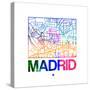 Madrid Watercolor Street Map-NaxArt-Stretched Canvas