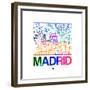 Madrid Watercolor Street Map-NaxArt-Framed Premium Giclee Print