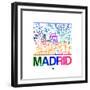 Madrid Watercolor Street Map-NaxArt-Framed Premium Giclee Print