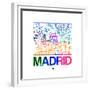 Madrid Watercolor Street Map-NaxArt-Framed Premium Giclee Print