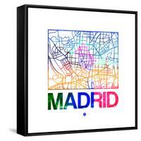 Madrid Watercolor Street Map-NaxArt-Framed Stretched Canvas