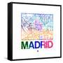 Madrid Watercolor Street Map-NaxArt-Framed Stretched Canvas