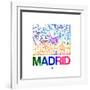 Madrid Watercolor Street Map-NaxArt-Framed Art Print