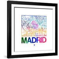 Madrid Watercolor Street Map-NaxArt-Framed Art Print