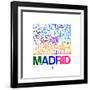 Madrid Watercolor Street Map-NaxArt-Framed Art Print