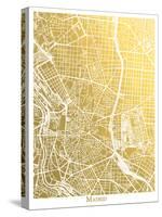 Madrid-The Gold Foil Map Company-Stretched Canvas