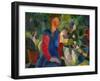 Maedchen mit Fischglas-Girl with fish-bowl. Canvas (1914) 81 x 100.5 cm Inv. G 0017.-August Macke-Framed Giclee Print