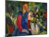 Maedchen mit Fischglas-Girl with fish-bowl. Canvas (1914) 81 x 100.5 cm Inv. G 0017.-August Macke-Mounted Giclee Print