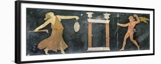 Maenad and Satyr Dancing (Opus Sectile)-Roman-Framed Premium Giclee Print