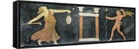 Maenad and Satyr Dancing (Opus Sectile)-Roman-Framed Stretched Canvas