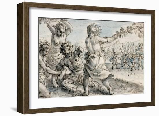 Maenads Beating Pentheus, Early 17th Century-Crispin I De Passe-Framed Giclee Print