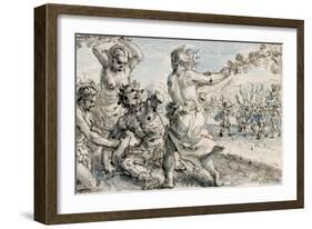 Maenads Beating Pentheus, Early 17th Century-Crispin I De Passe-Framed Giclee Print