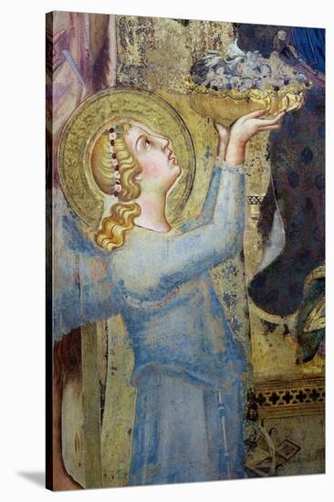 Maesta: Angel Offering Flowers to the Virgin, 1315-Simone Martini-Stretched Canvas