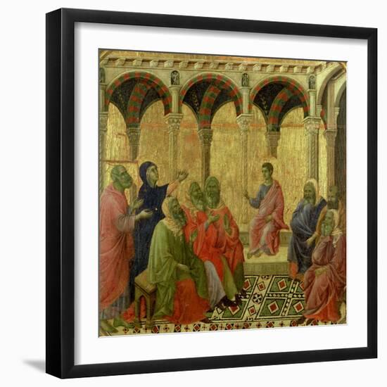 Maesta: Christ Among the Doctors, 1308-11-Duccio di Buoninsegna-Framed Giclee Print