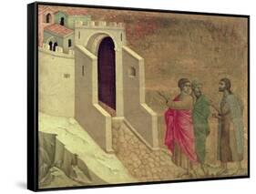 Maesta: Christ Appearing on the Road to Emmaus, 1308-11-Duccio di Buoninsegna-Framed Stretched Canvas