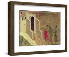 Maesta: Christ Appearing on the Road to Emmaus, 1308-11-Duccio di Buoninsegna-Framed Premium Giclee Print