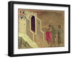 Maesta: Christ Appearing on the Road to Emmaus, 1308-11-Duccio di Buoninsegna-Framed Giclee Print