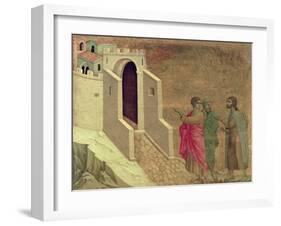 Maesta: Christ Appearing on the Road to Emmaus, 1308-11-Duccio di Buoninsegna-Framed Giclee Print